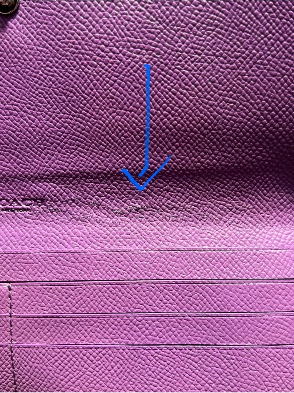 COACH Vintage Purple Leather Trifold Wallet AUTHENTIC